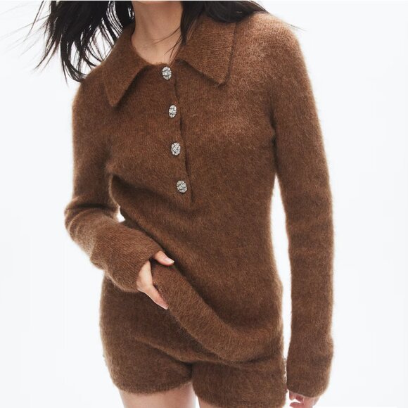 H&M Mohair-Blend Sweater with Collar - Picture 6 of 11